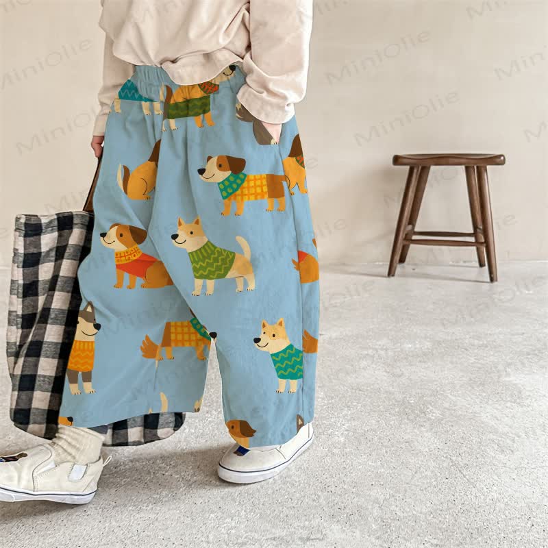 Baby Blue Dog Print Pants - Blue - 2-3T - image 1