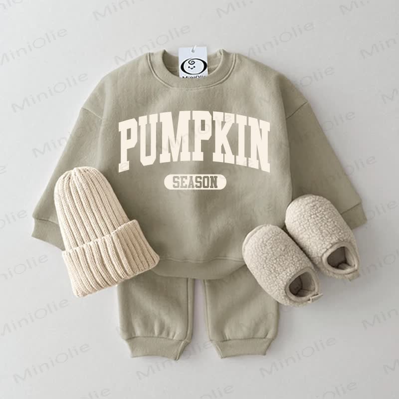 PUMPKIN SEASON Baby Sweatshirt 2-piece Set - Grey Green - 2-3T - image 2