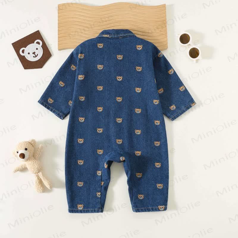 Baby Bear Polo Denim Romper - image 2