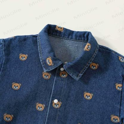 Baby Bear Polo Denim Romper - image 3