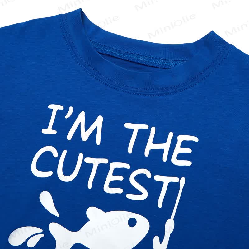 I'M THE CUTEST CATCH Toddler Baby Fish Print Short Sleeve Crew Neck Top Jogger Pants Set - image 7