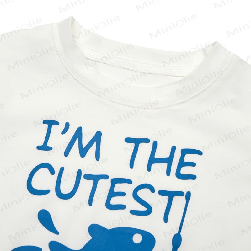 I'M THE CUTEST CATCH Toddler Baby Fish Print Short Sleeve Crew Neck Top Jogger Pants Set - image 8