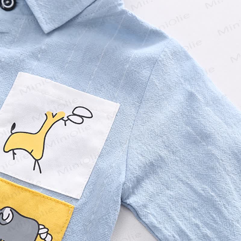 Toddler Baby Animal Pocket Shirt and Jogger 2-piece Set - image 8