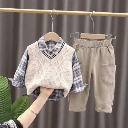 Toddler Boy Vintage Animal/Smiley Face Set - Beige 3-piece Set - 4-5T - image 6