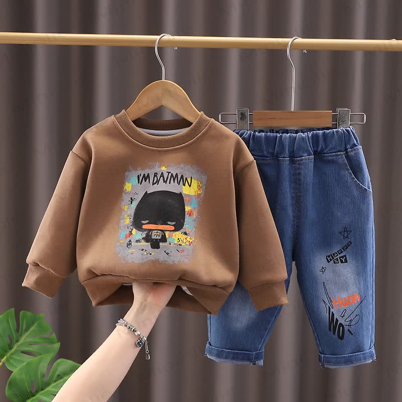 Toddler Boy Vintage Animal/Smiley Face Set - Coffee Cat 2-piece Set - 4-5T - image 19