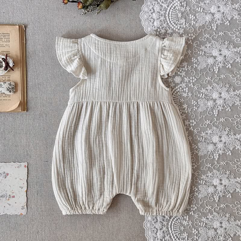 Baby Vintage Floral Lace Cotton Romper - image 3