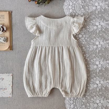 Baby Vintage Floral Lace Cotton Romper - image 3