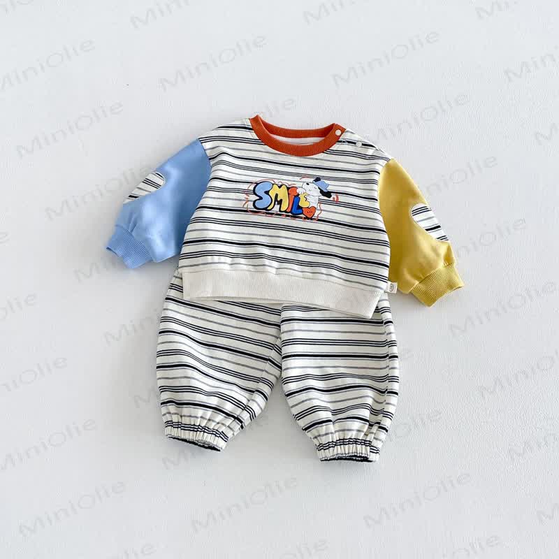 SMILE Colorblock Stripe Baby Romper/Set - Set - 4-5T - image 7