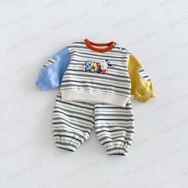 SMILE Colorblock Stripe Baby Romper/Set - Set - 4-5T - image 7