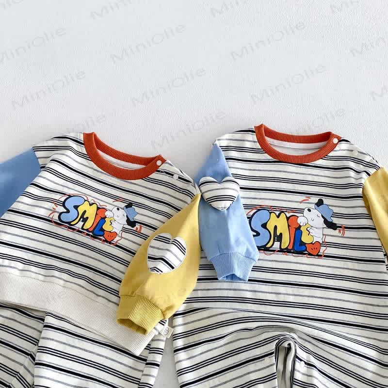 SMILE Colorblock Stripe Baby Romper/Set - image 10