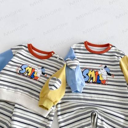 SMILE Colorblock Stripe Baby Romper/Set - image 10