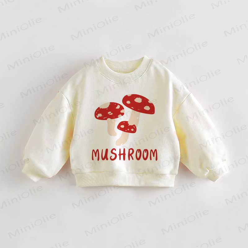 MUSHROOM Baby Toddler Cream Sweatshirt - Cream - 3-5T - image 1