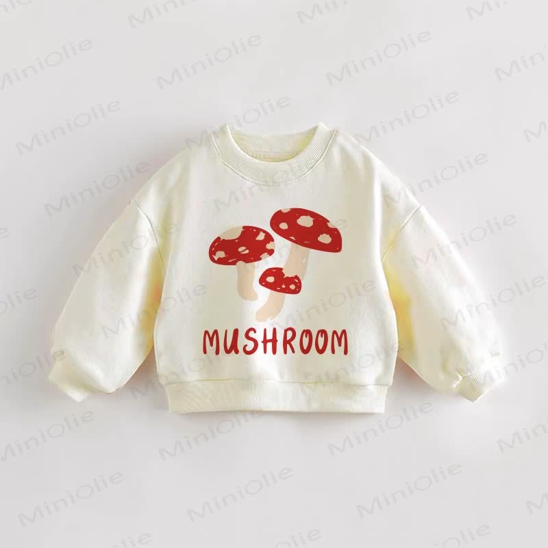 MUSHROOM Baby Toddler Cream Sweatshirt - Cream - 3-5T - image 1