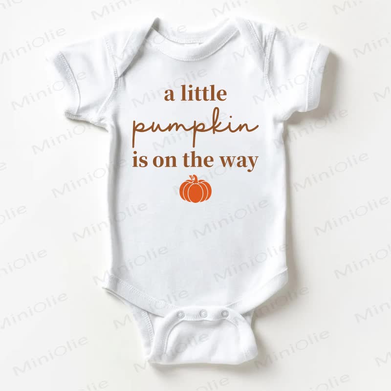 A LITTLE PUMPKIN IS ON THE WAY Baby White Bodysuit - White - 18-24M - image 1