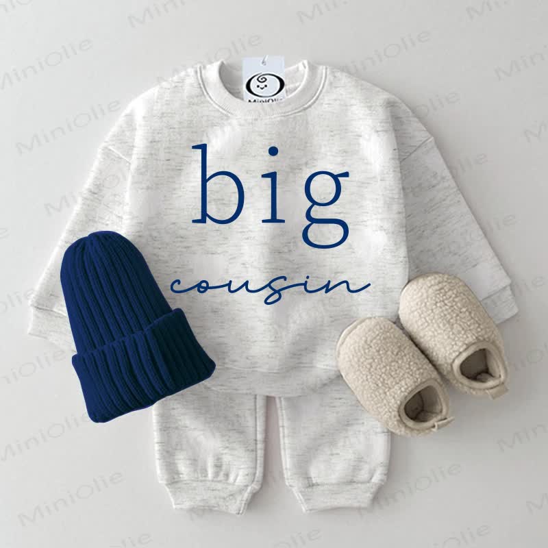 BIG/LITTLE COUSIN Baby Light Grey 2-piece Sweatshirt Set - Light Grey: BIG - 2-3T - image 1