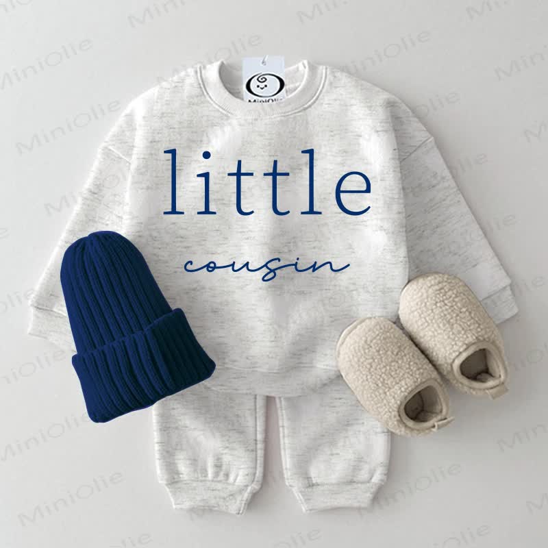 BIG/LITTLE COUSIN Baby Light Grey 2-piece Sweatshirt Set - Light Grey: LITTLE - 2-3T - image 2