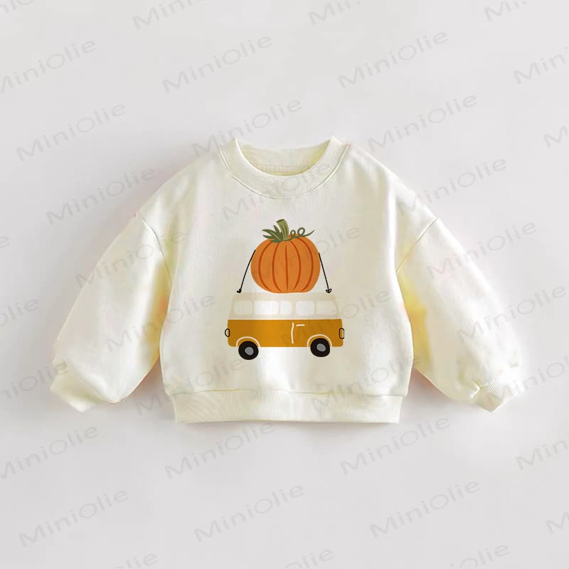 Baby Toddler Pumpkin Cream Sweatshirt - Cream - 3-5T - image 1