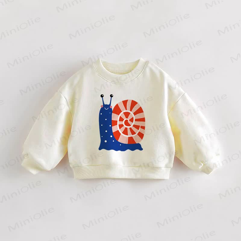 Baby Toddler Snail Cream Sweatshirt - Cream - 3-5T - image 1