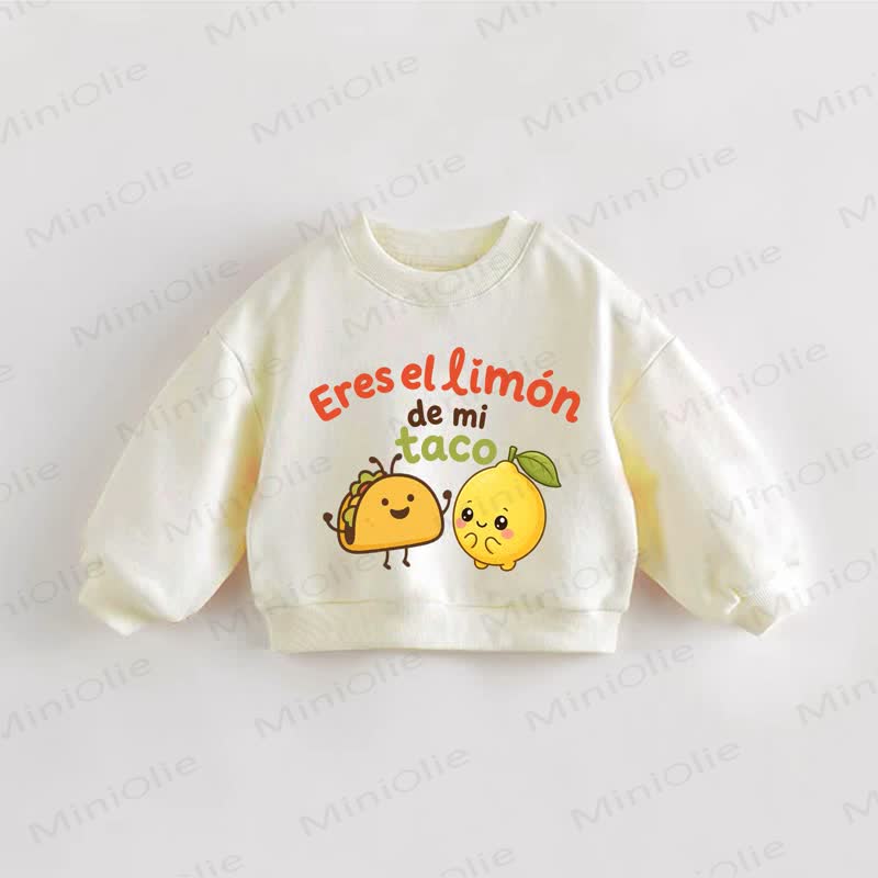 ERES EL LIMÓN DE MI TACO Baby Toddler Cream Sweatshirt - Cream - 3-5T - image 1