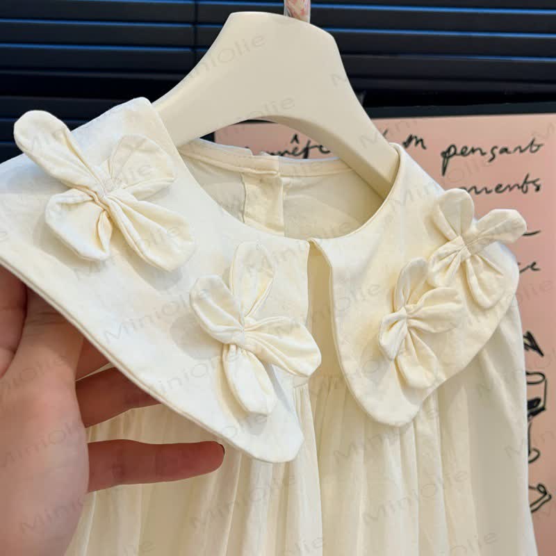 Toddler Girl Vintage 3D Floral Ruffle Collar Shirt - image 2