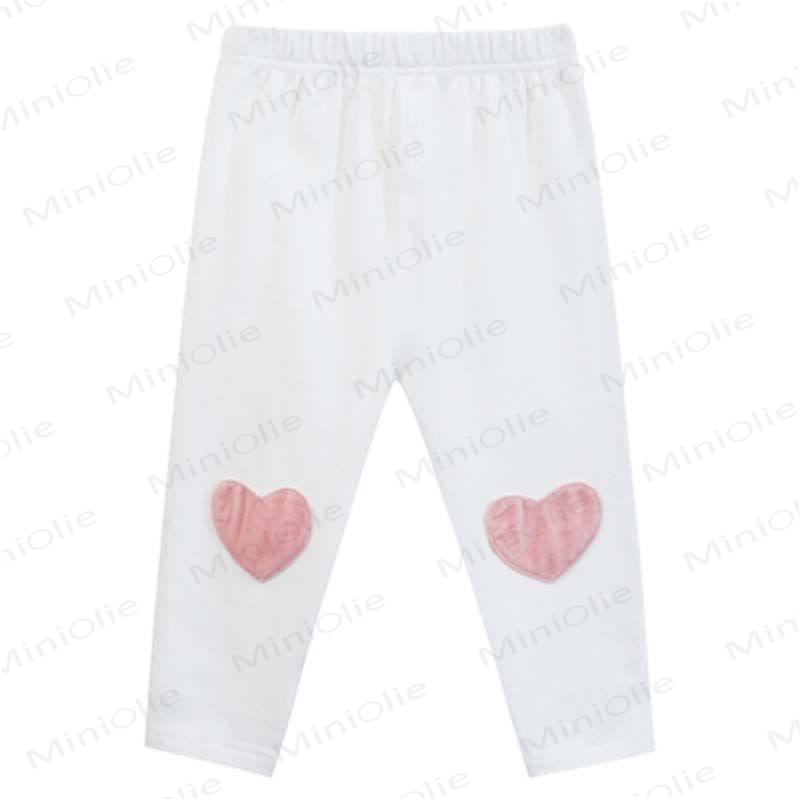 Toddler Heart Patch Leggings - White - 6-7T - image 4