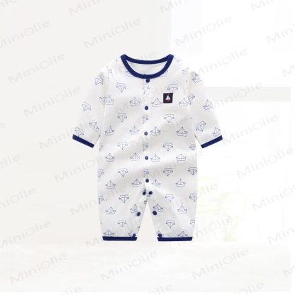 Baby Striped Sailboat Snap Front Romper - Boat - 18-24M - image 5