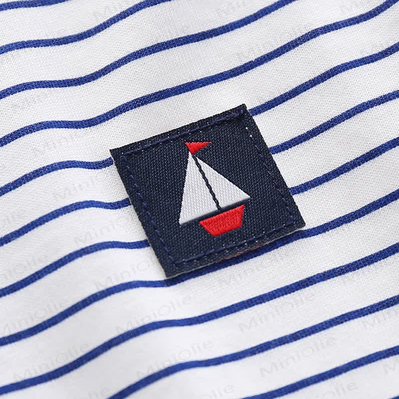 Baby Striped Sailboat Snap Front Romper - image 4