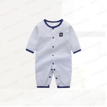 Baby Striped Sailboat Snap Front Romper - Stripes - 18-24M - image 1