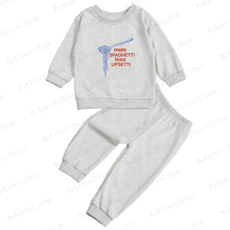 MORE SPAGHETTI LESS UPSETTI Baby 2-piece Set - Gray - 2-3T - image 1