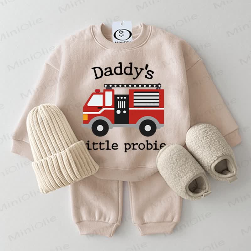 DADDY'S LITTLE PROBIE Baby Sweatshirt 2-piece Set - Beige - 2-3T - image 1
