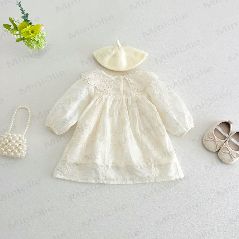 Baby Girl Lace Collar Long Sleeve Dress - image 2