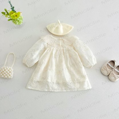 Baby Girl Lace Collar Long Sleeve Dress - image 2
