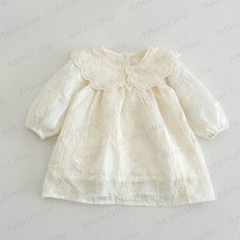 Baby Girl Lace Collar Long Sleeve Dress - image 5