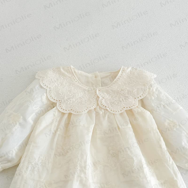 Baby Girl Lace Collar Long Sleeve Dress - image 6