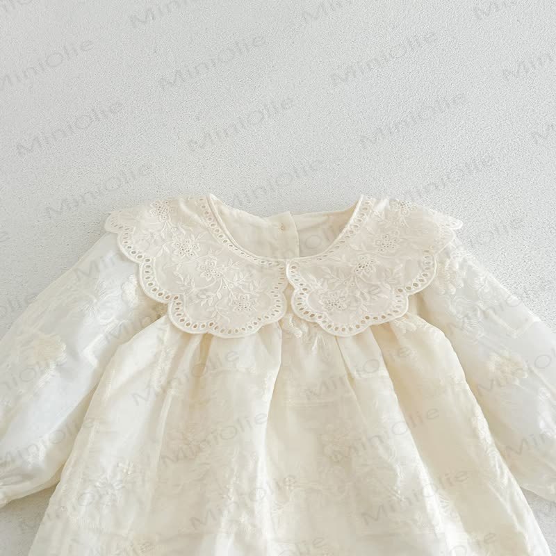 Baby Girl Lace Collar Long Sleeve Dress - image 6