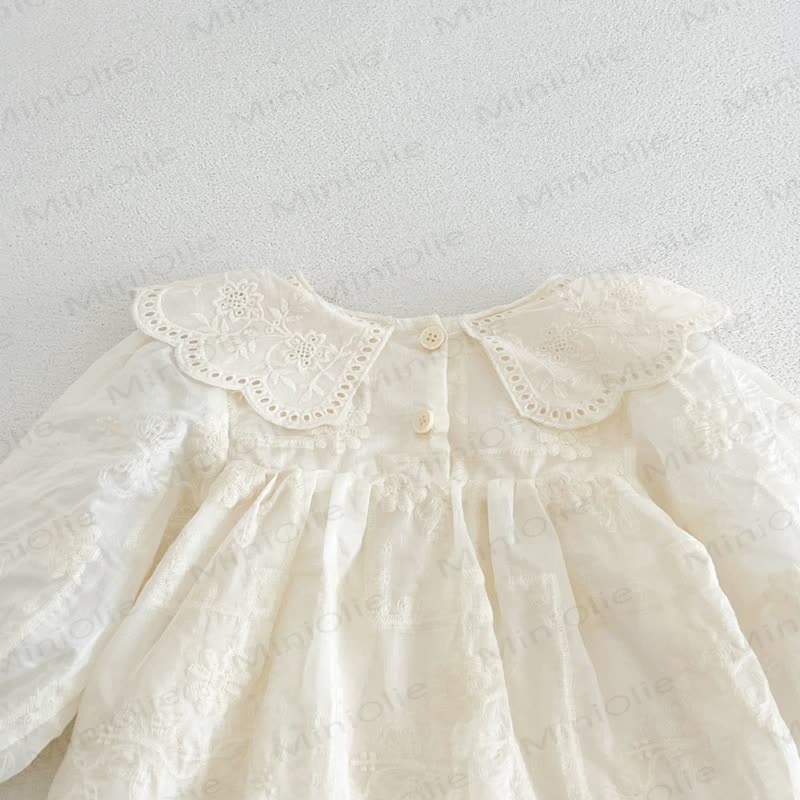 Baby Girl Lace Collar Long Sleeve Dress - image 7