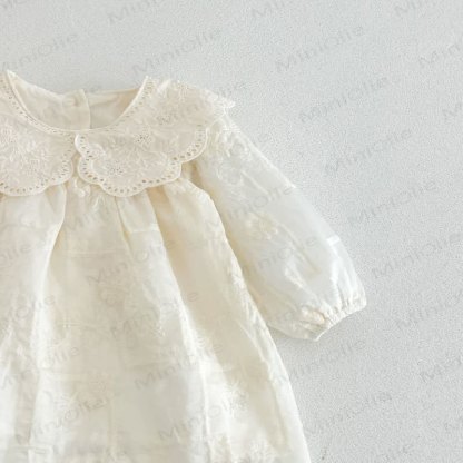 Baby Girl Lace Collar Long Sleeve Dress - image 8
