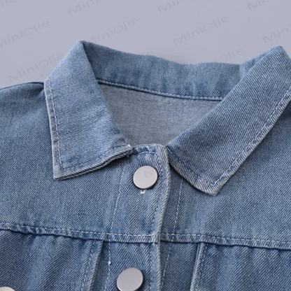 Toddler Baby Girls Denim Jacket and Jogger Pants 3-piece Set - image 4