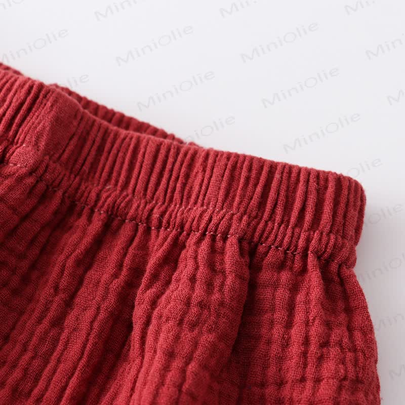 Toddler Baby Solid Color Crinkled Top and Pants 2-piece Set - image 11