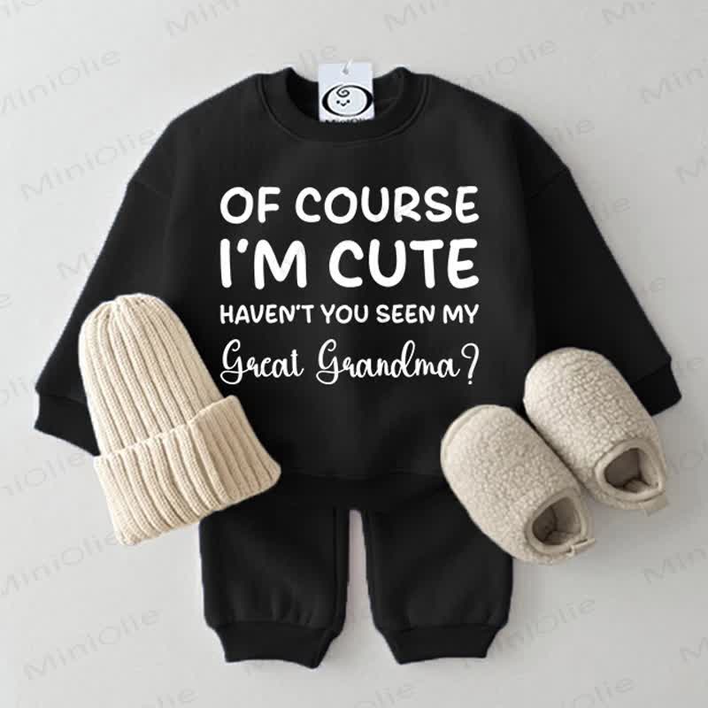 OF COURSE I'M CUTE HAVEN'T YOU SEEN MY GREAT GRANDMA Baby 2-piece Set - Black - 2-3T - image 7