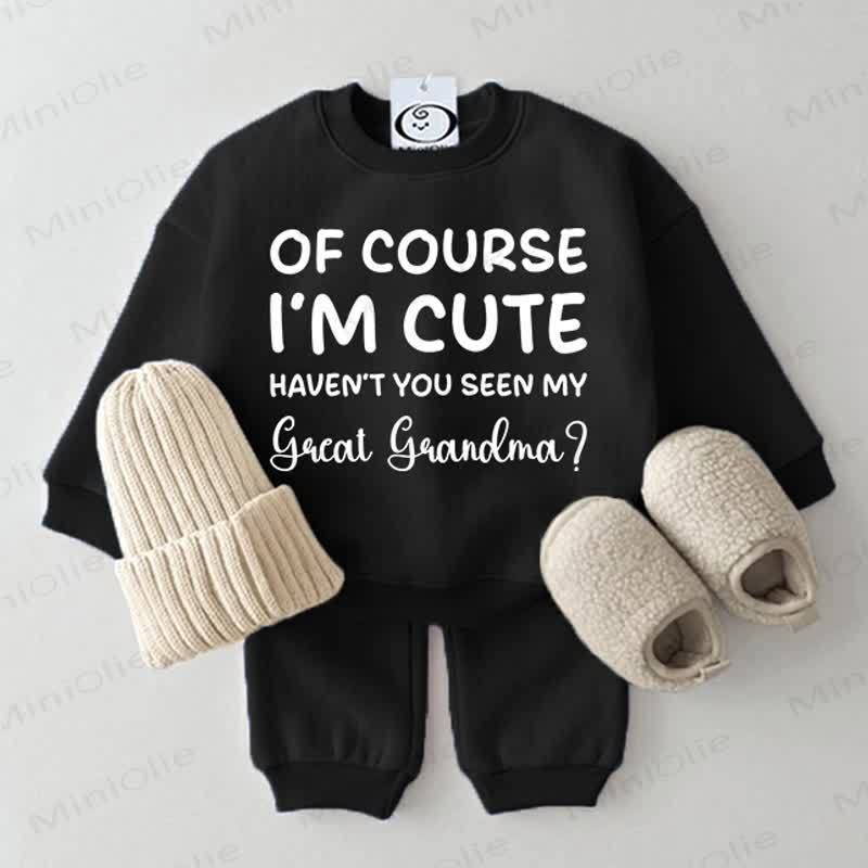 OF COURSE I'M CUTE HAVEN'T YOU SEEN MY GREAT GRANDMA Baby 2-piece Set - Black - 2-3T - image 7