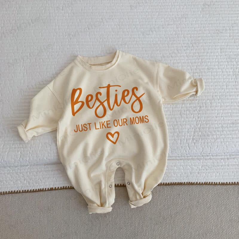 BESTIES JUST LIKE OUR MOMS Baby Beige Romper - Beige - 2-3T - image 1