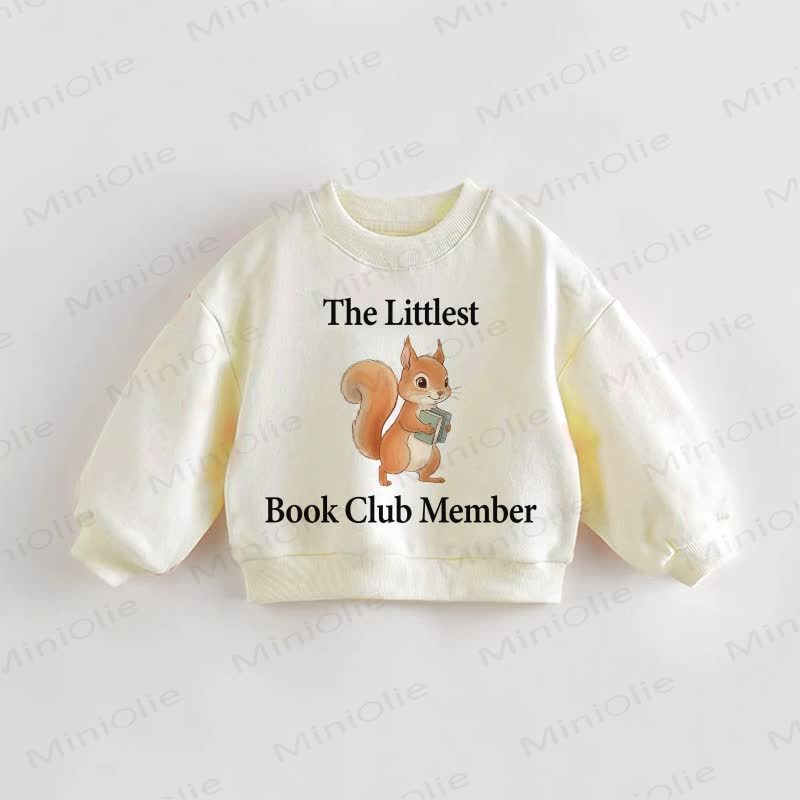 THE LITTLEST BOOK CLUB MEMBER Baby Toddler Squirrel Cream Sweatshirt - Cream - 3-5T - image 1