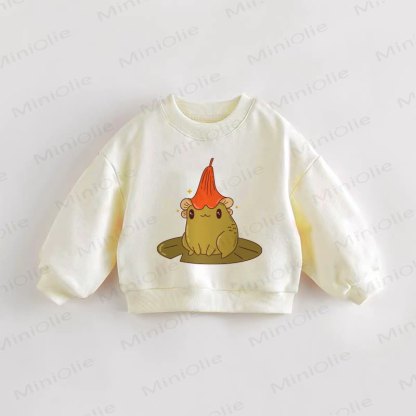 Baby Toddler Frog Cream Sweatshirt - Cream - 3-5T - image 1