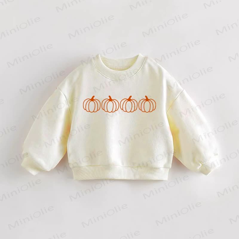 Baby Toddler Four Pumpkins Cream Sweatshirt - Cream - 3-5T - image 1