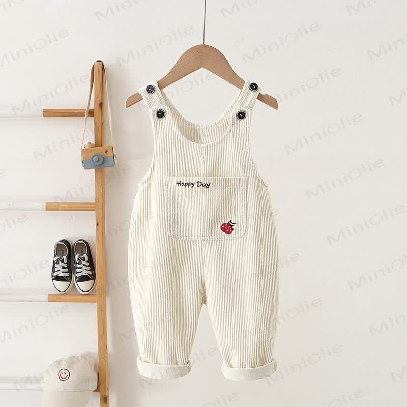 HAPPY DAY Toddler Baby Corduroy Pocket Overalls - Beige - 4-5T - image 2