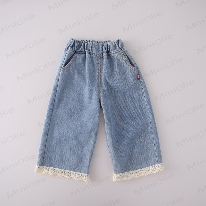 Toddler Girl Bow Knit Vest and Denim Pants 3-piece Set - image 6