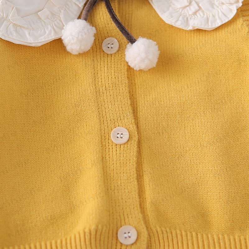 Toddler Girl Bow Knit Vest and Denim Pants 3-piece Set - image 8