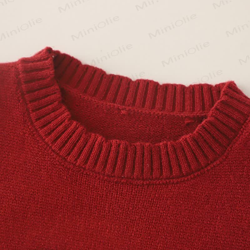 Toddler Girl Mushroom Knit  Vest and Dot Pants 3-piece Set - image 5