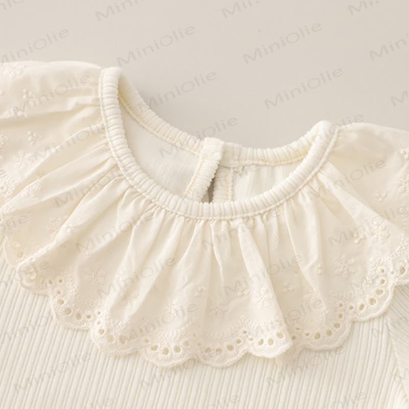Toddler Girl Mushroom Knit  Vest and Dot Pants 3-piece Set - image 8